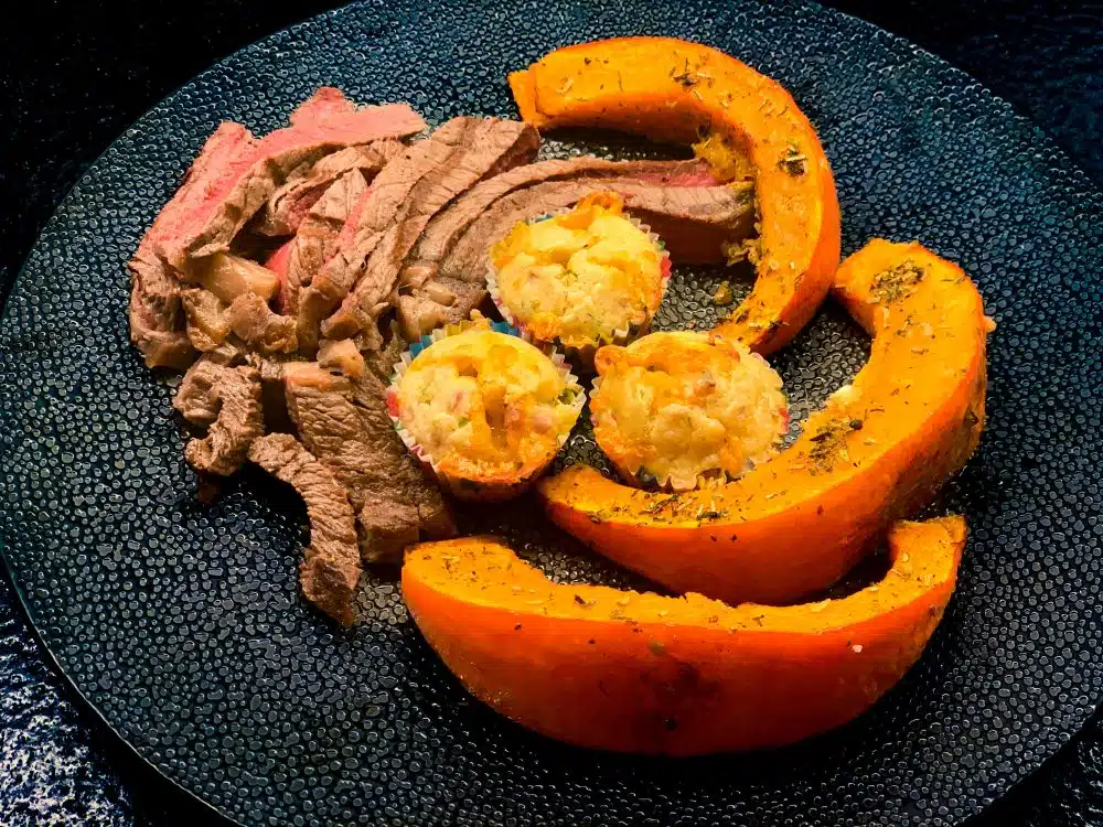 Ribeye met geroosterde pompoen