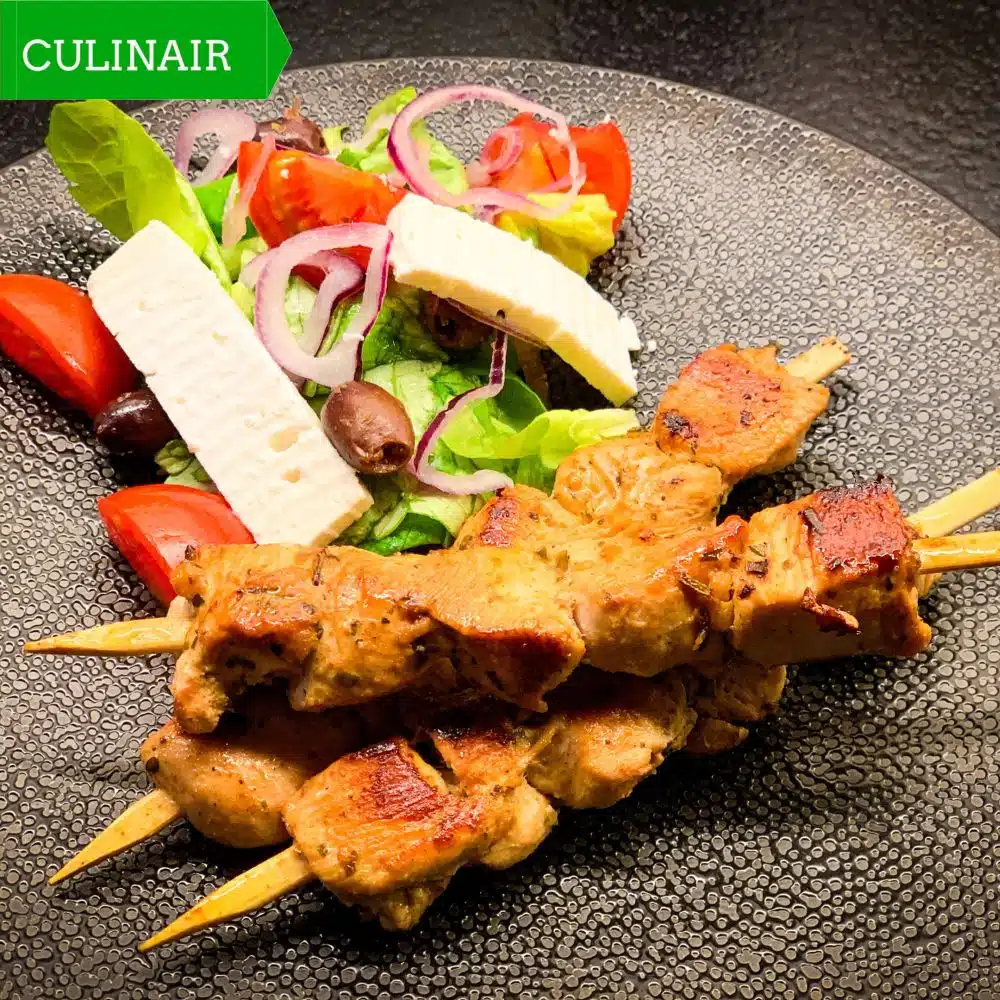 Griekse kip souvlaki