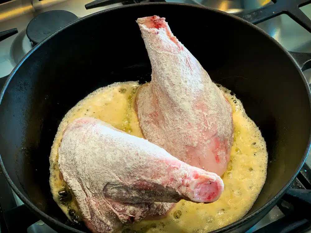 Lamsschenkels aanbraden