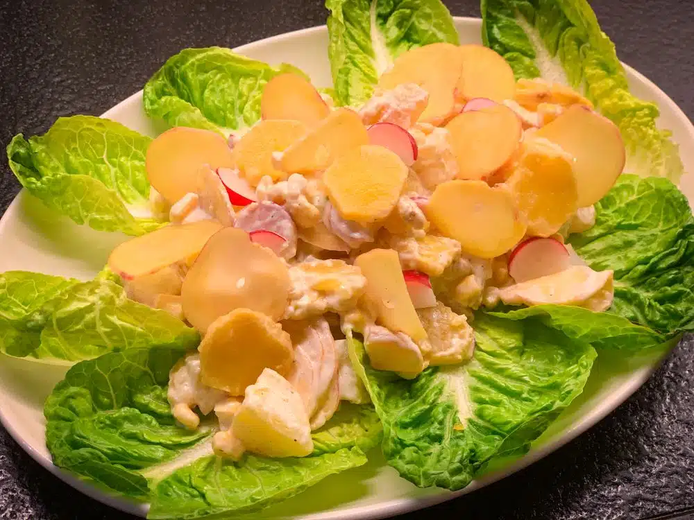 Peruaans mashua-aardappelsalade Peruaans mashua-aardappelsalade