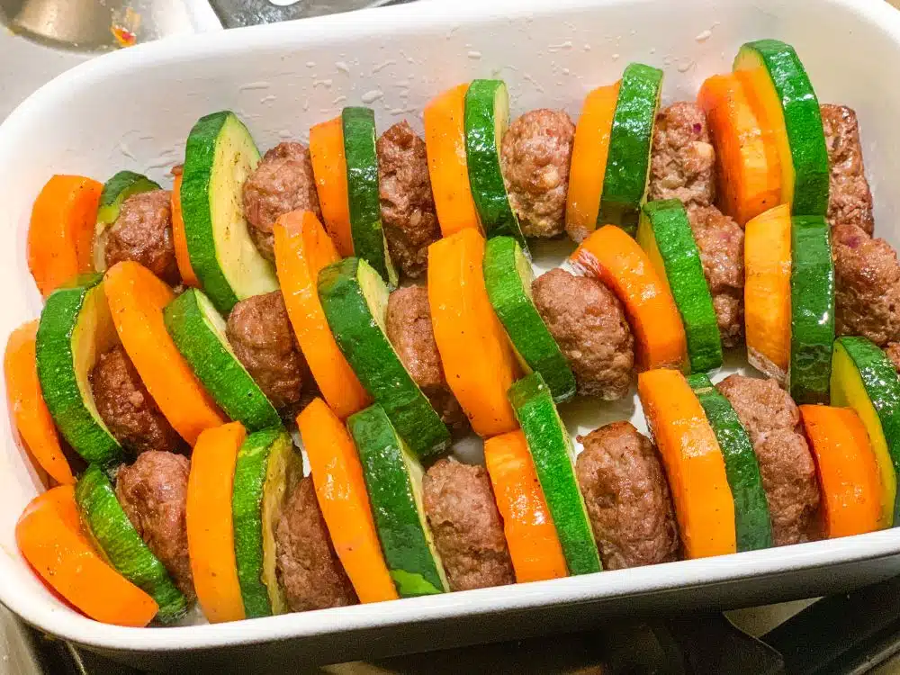 Zoete aardappel - courgette - gehakt