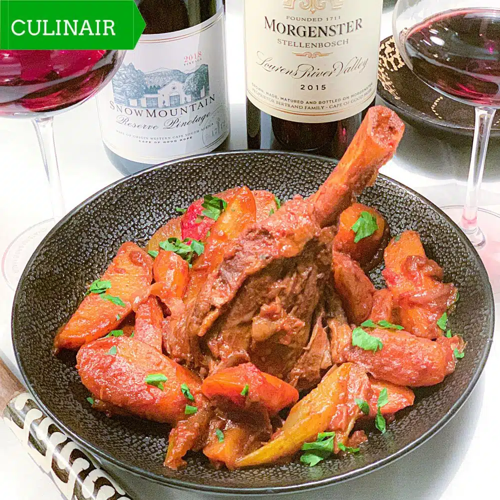 Zuid-Afrikaanse lamsschenkel potjie