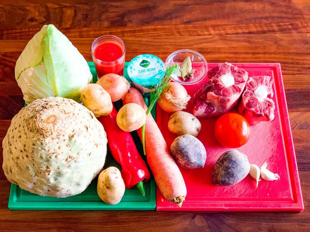 Ingrediënten borscht