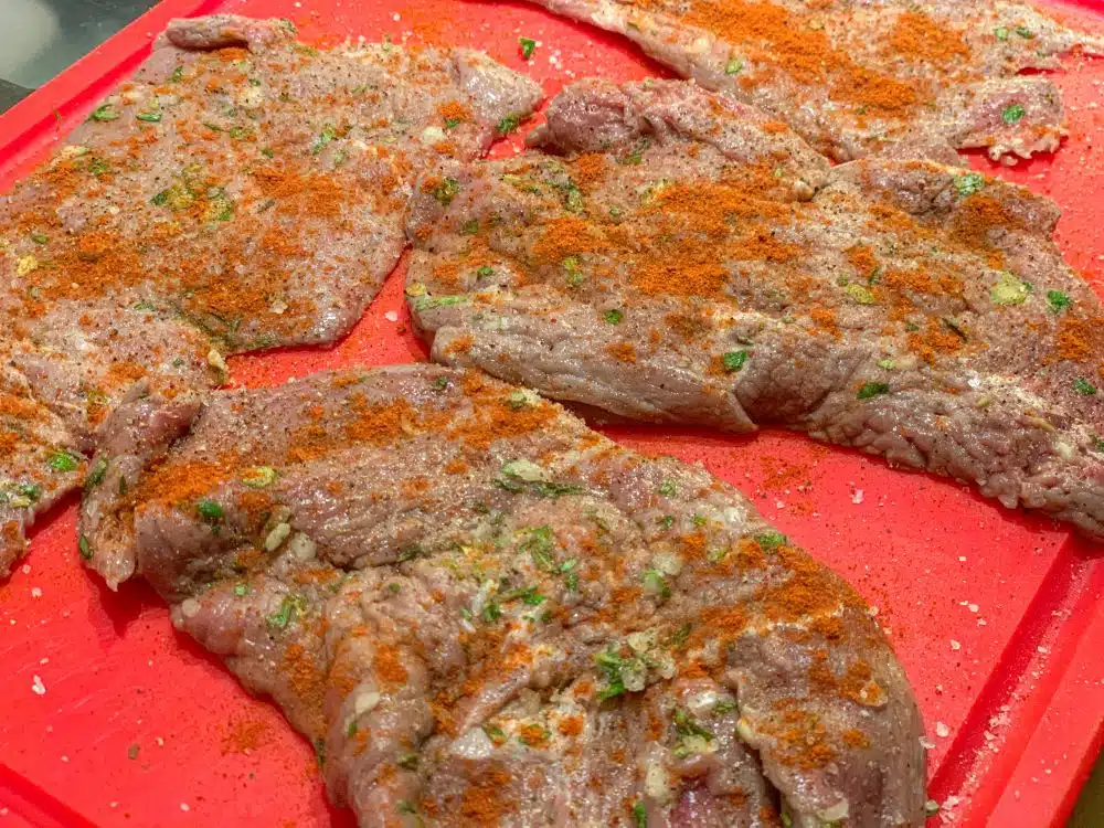 Lamsschnitzel met paprika Lamsschnitzel met paprika