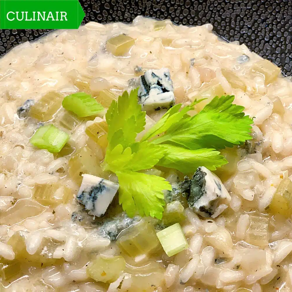 Risotto met bleekselderij en gorgonzola
