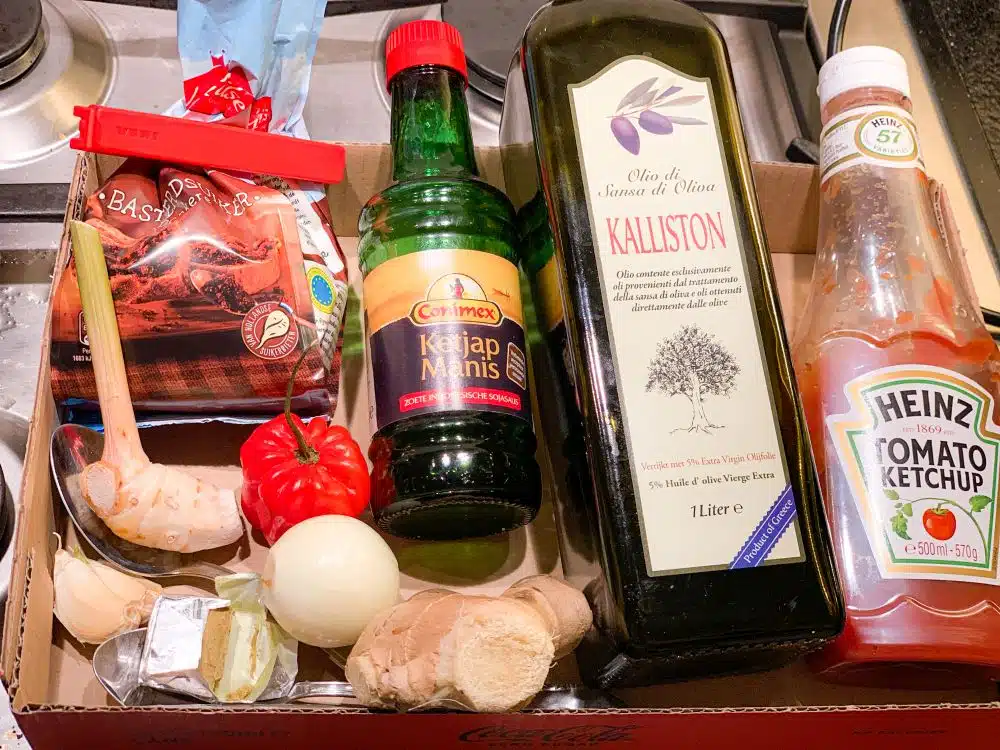 Ingrediënten Surinaamse kipsaté