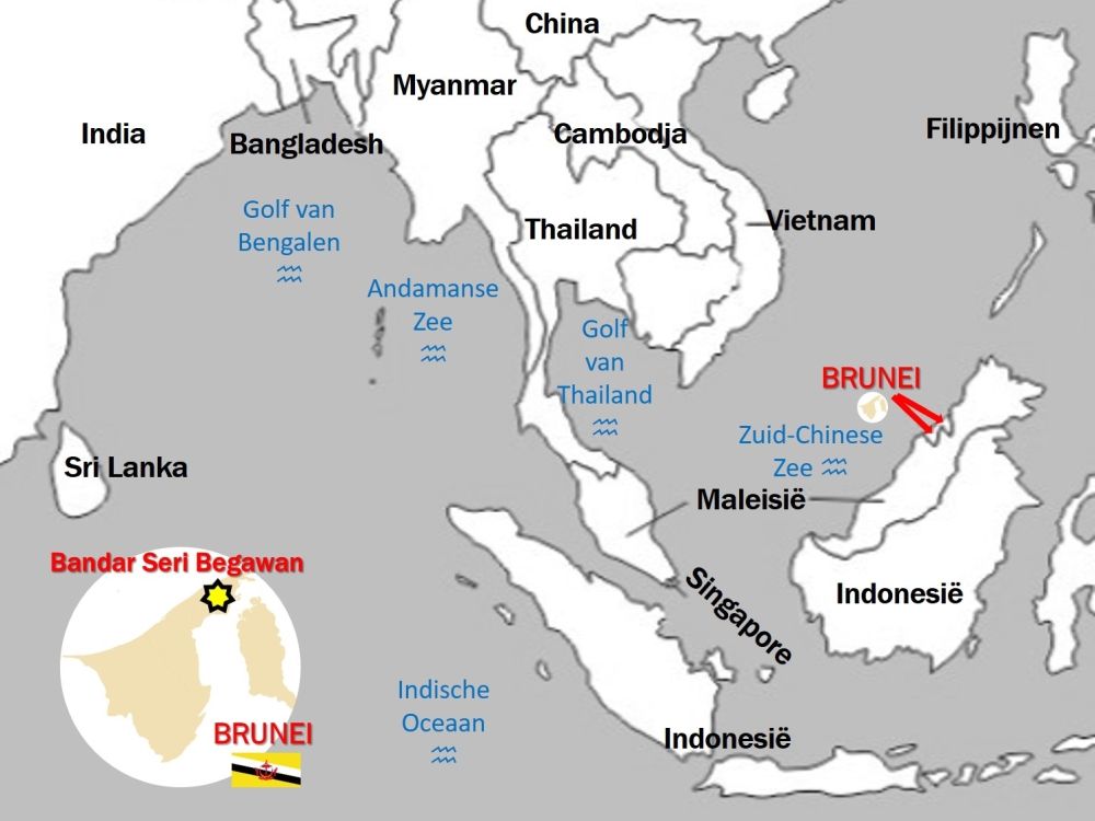 kaart Brunei