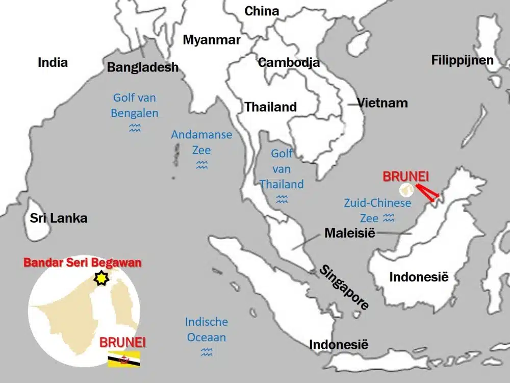 kaart Brunei kaart Brunei
