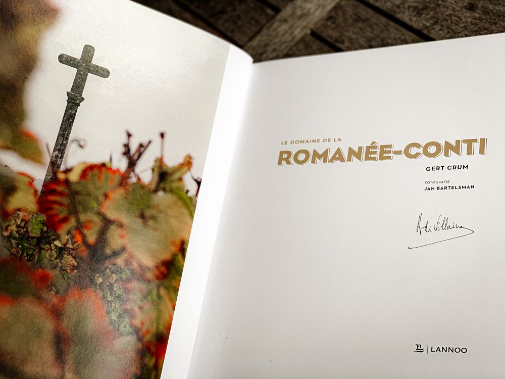 boek Romanée de la Conti - gesigneerd door Aubert de Villaine