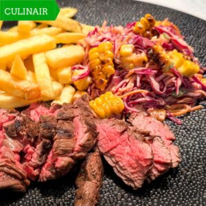 chipotle-steak en corn slaw