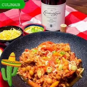 ropa vieja mexicana met kip en kikkererwten
