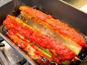gevulde bleekselderij uit de oven