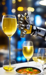 AI art - robothand met witte wijn