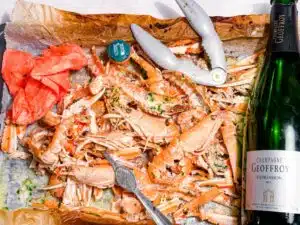 champagne Geoffroy Expression brut bij langoustines