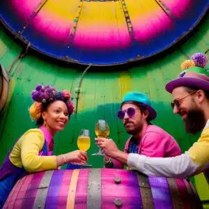 enjoying natural wine – AI art by vinissima