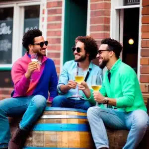 hipsters genieten van natuurwijn – AI art by vinissima hipsters genieten van natuurwijn - AI art by vinissima