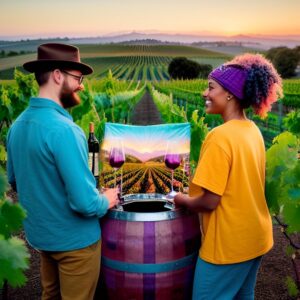 wijngaard natuurwijn - AI art by vinissima