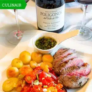 Lam en munt-chimichurri bij Argentijnse malbec