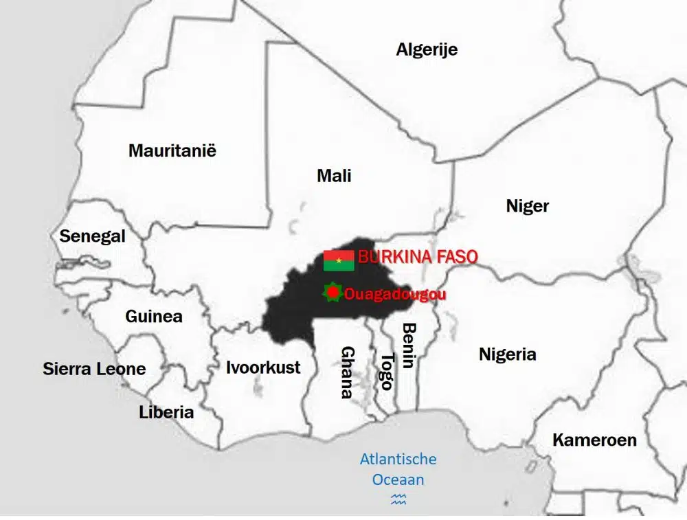 kaart van Burkina Faso