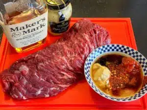 marinade met bourbon en mosterd voor bavette