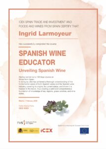 certificaat Spanish Wine Educator