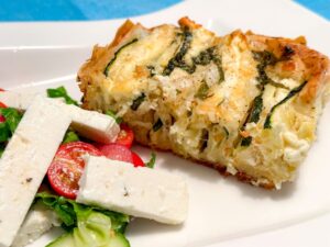crinkle cake en Griekse boerensalade