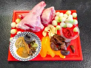 lamsschenkel Qatar-stijl – ingrediënten lamsschenkel Qatar-stijl - ingrediënten