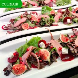 herfstsalade met gerookte eendenborst vijgen bietjes en feta