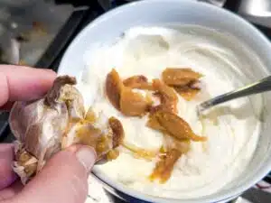 geroosterde knoflook voor de labneh