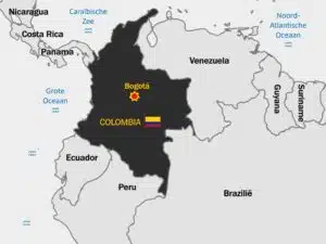 kaart Colombia kaart Colombia