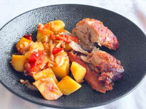 Portugese stoofschotel met geitenlamsvlees uit de oven