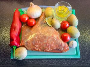 ingrediënten Portugese stoofschotel met geitenlamsvlees