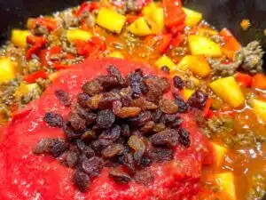 picadillo met rozijnen