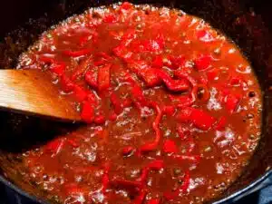 tomaten-paprikasaus voor de ropa vieja