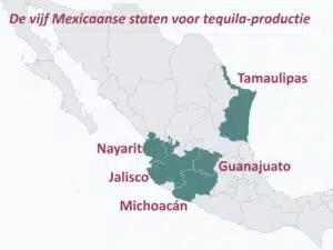 de vijf Mexicaanse staten voor tequila-productie de vijf Mexicaanse staten voor tequila-productie