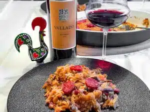 Douro Vallado tinto bij arroz de pato Douro Vallado tinto bij arroz de pato