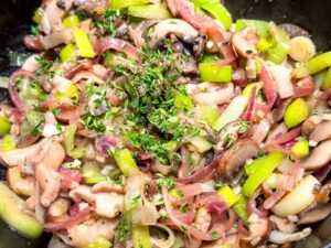 paddenstoelen- en preimengsel voor galette forestière