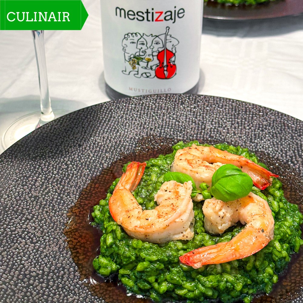 arroz verde con gambas