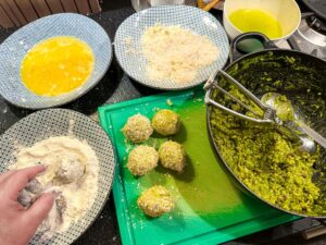 ingrediënten voor bombas de arroz verde