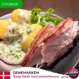 National Dishes Nr 38-196 – DENEMARKEN – stegt flæsk med persillesovs National Dishes Nr 38-196 – DENEMARKEN – stegt flæsk med persillesovs