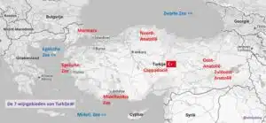 de 7 wijngebieden van Turkije