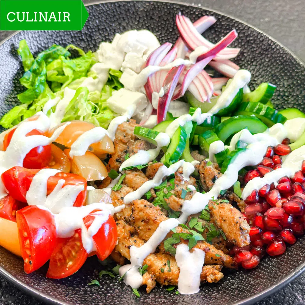 Kip Shoarma Bowl 2.0 met urfa-peper en romige shoarmasaus