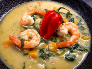 Callalou Soup met gambas