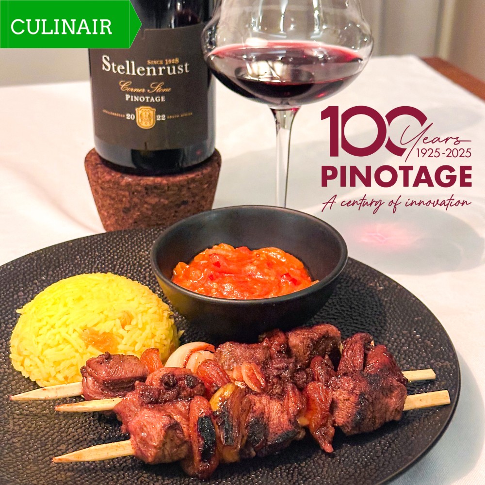 100 jaar pinotage vieren met Cape Malay lamssosaties met abrikozen