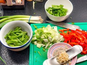 ingrediënten kip met oestersaus en soja