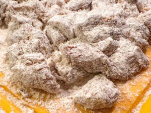 kip in bloem en maïzena