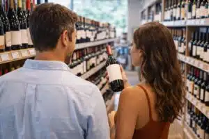 wijnselectie in de winkel