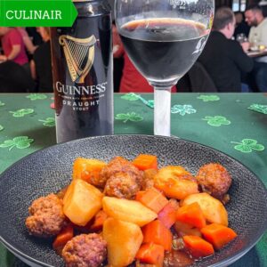 Ierse stoofpot met lamsgehaktballetjes en Guinness