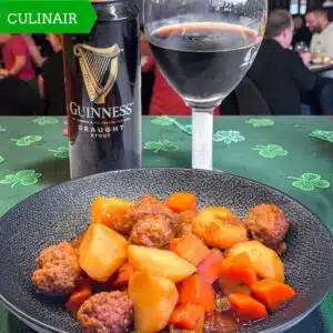 Ierse stoofpot met lamsgehaktballetjes en Guinness