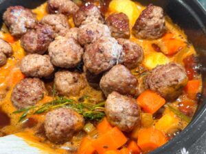Irish Guinness lamb meatball stew